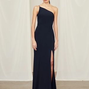 Amsale black one shoulder Sloan gown